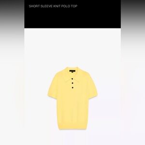 Zara Short Sleeve Knit Polo Top with Black buttons